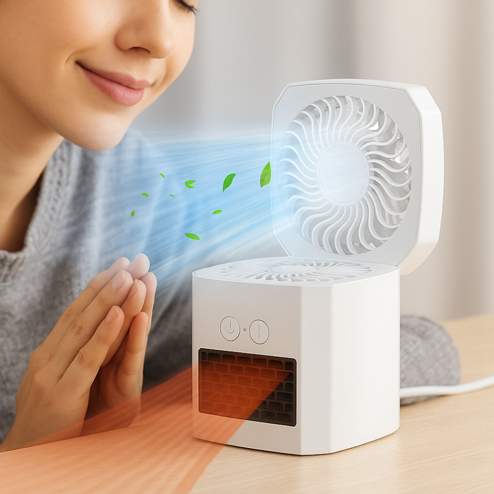 Portable Mini Desk Heater Fan ABS Square Design Noxord