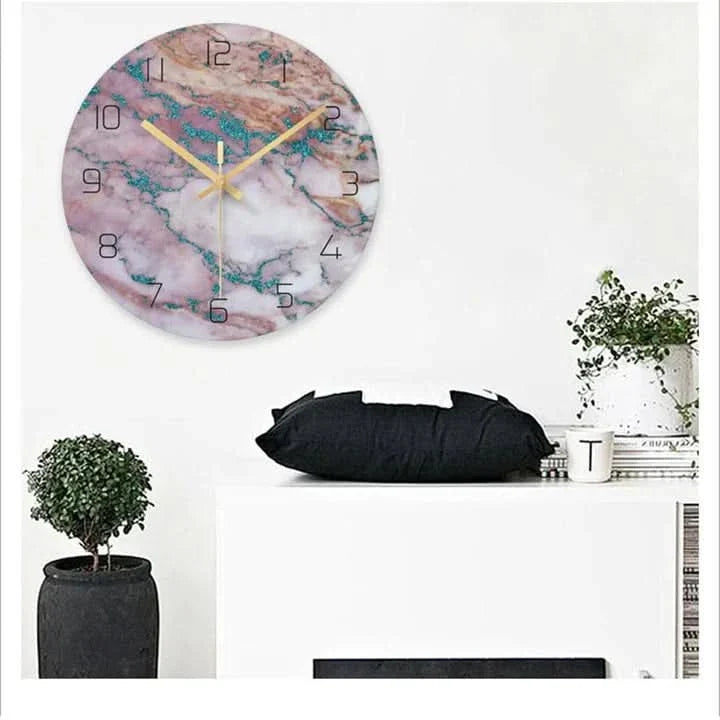 Kalsten | Olive - Elegant Wall Clock with Marble Inspiration