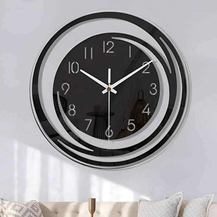 Kalsten | Modern Black Acrylic Wall Clock in Scandinavian Design 30 cm