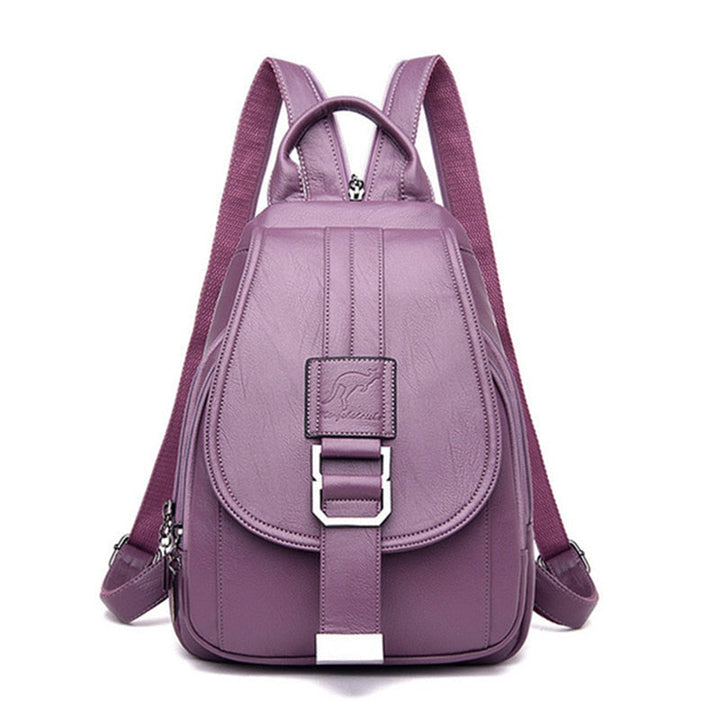 Ladies Leather Backpack with Anti-Theft Compartment and Compact Design | Kalsten