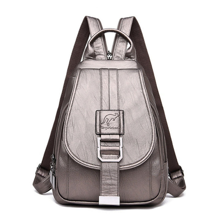 Ladies Leather Backpack with Anti-Theft Compartment and Compact Design | Kalsten
