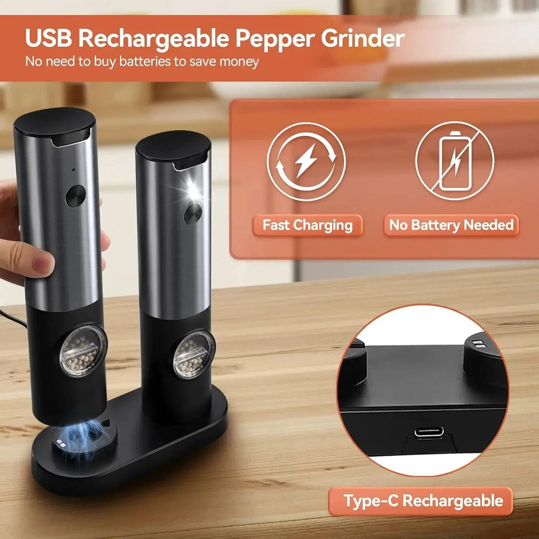 Electric spice grinder set with USB-C charging station | Kalsten