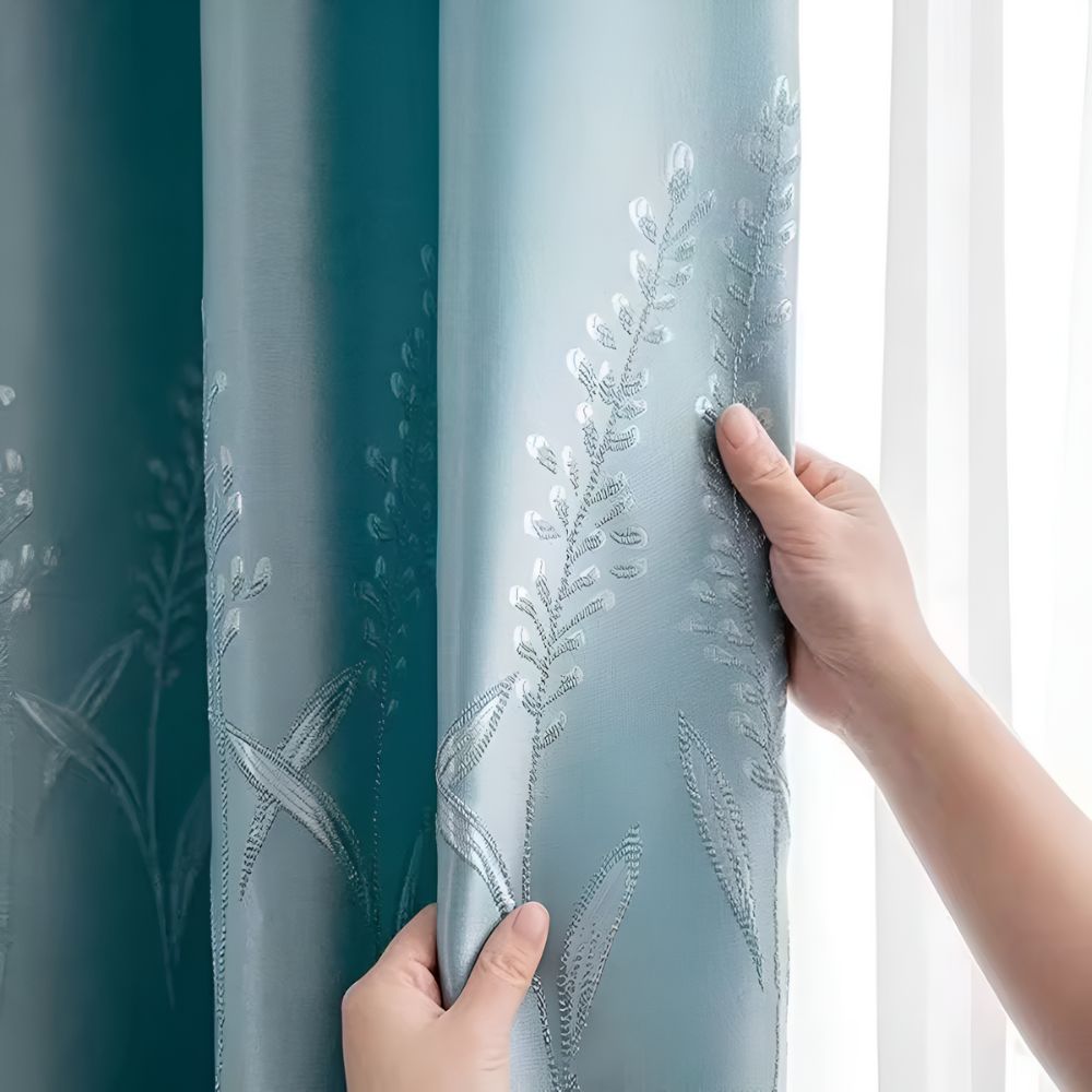 Leaf Pattern Blackout Curtains