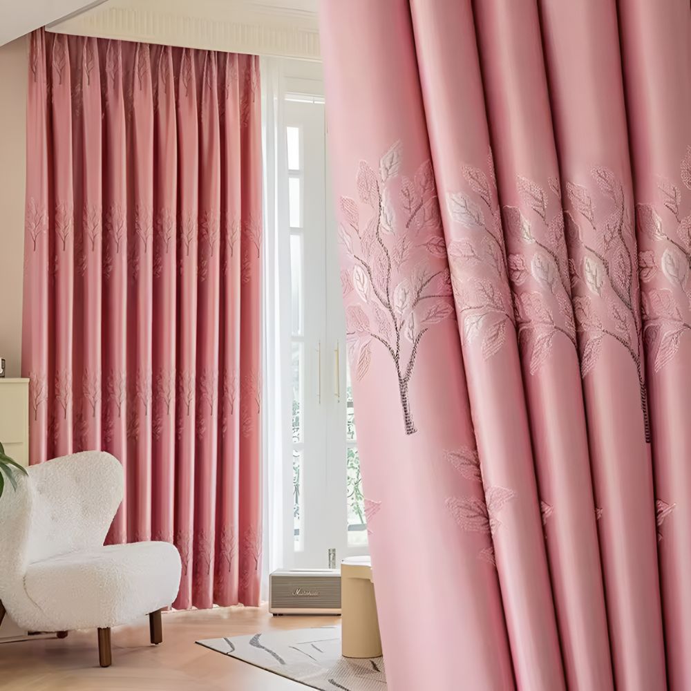 Leaf Pattern Blackout Curtains