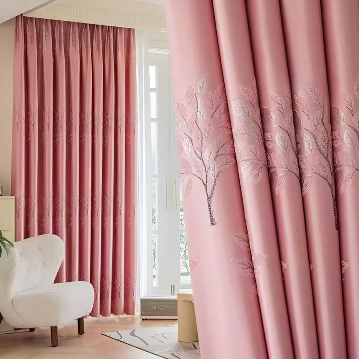 Leaf Pattern Blackout Curtains