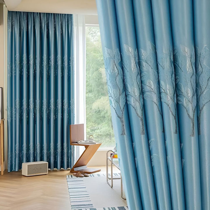 Leaf Pattern Blackout Curtains