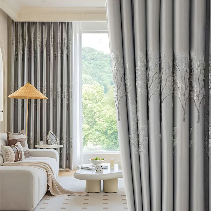 Leaf Pattern Blackout Curtains