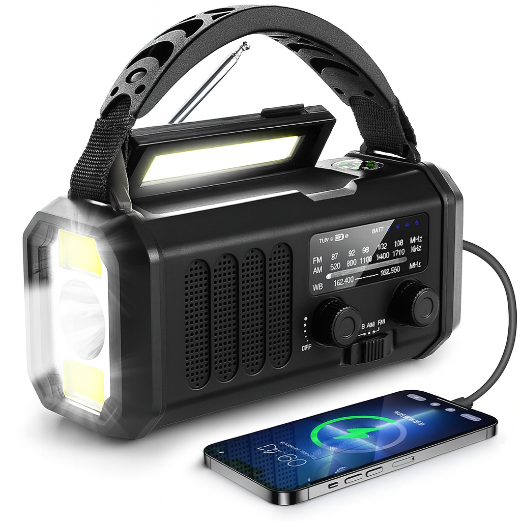 Emergency Wave Crisis Radio – Emergency Radio with Power Bank, LED Flashlight, Dynamo and Compass | Kalsten