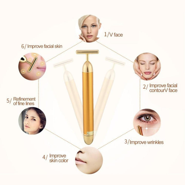 Facial T-Bar Gold Massager | Kalsten