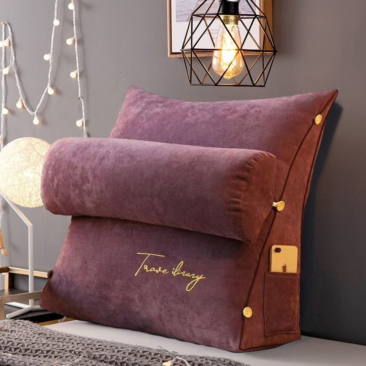 Ergonomic Triangle Back Support Pillow – Comfortable Reading & Rest Cushion