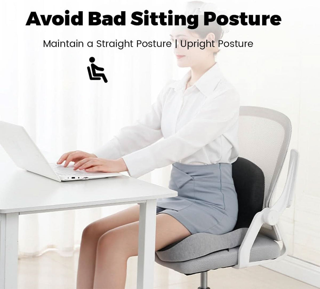 Noxord | ErgoComfort Seat Cushion – Ergonomic Memory Foam Cushion for Back Support and Comfort