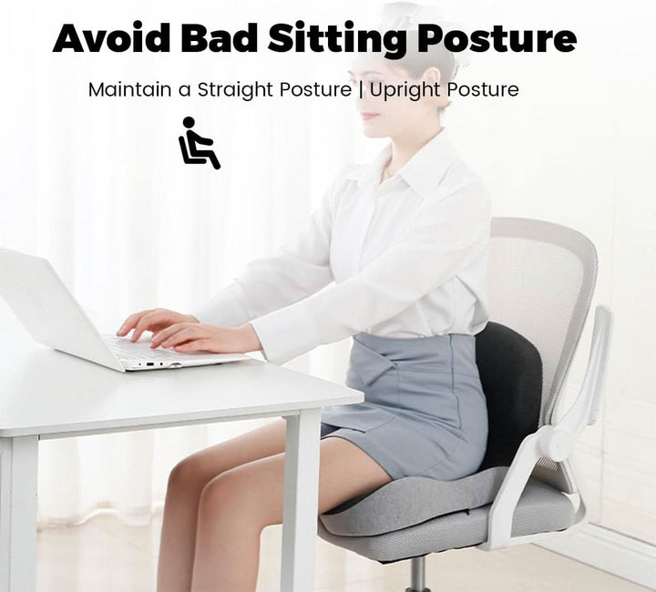 Noxord | ErgoComfort Seat Cushion – Ergonomic Memory Foam Cushion for Back Support and Comfort