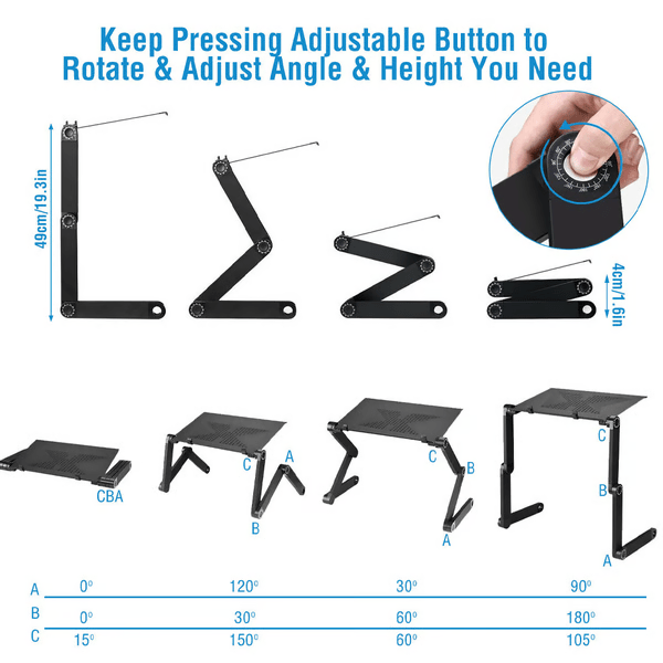 Kalsten | Laptop stand – Ergonomic & height-adjustable for healthy posture while working
