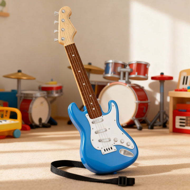 Kalsten | 4-String E-Guitar Toy for Kids | Portable, ABS Plastic & Educational Musical Instrument
