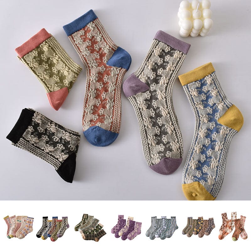 Kalsten | Women's Floral Cotton Socks (10 Pairs)