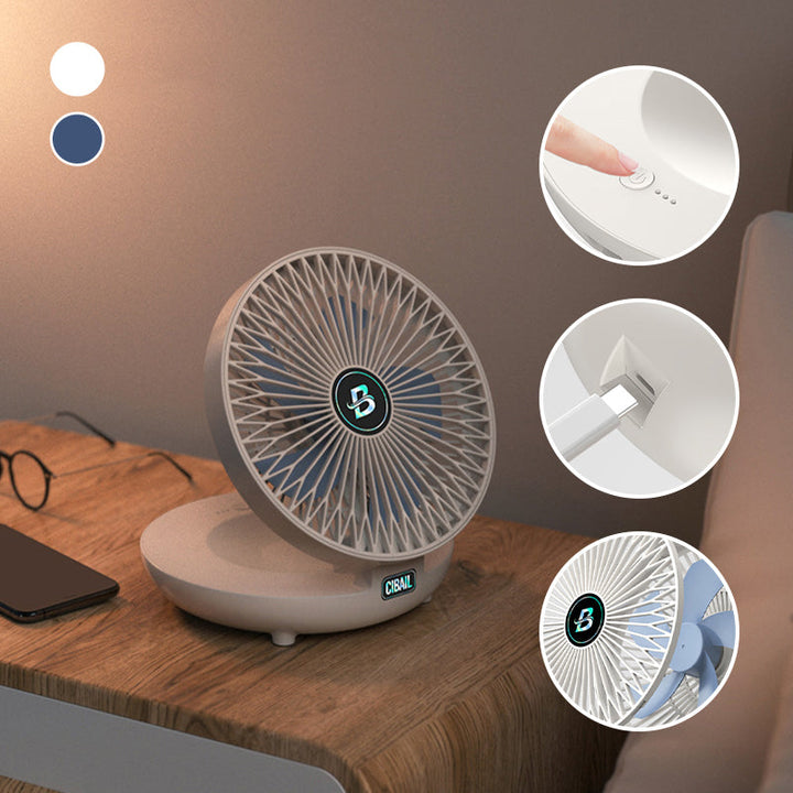 Portable Mini Desktop Fan, USB Rechargeable Adjustable Wall-Mount Fan | Kalsten