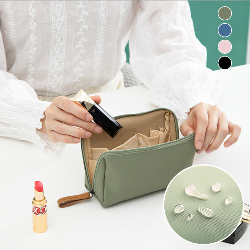 Solid Color Cosmetic Case with Double Zipper | Kalsten