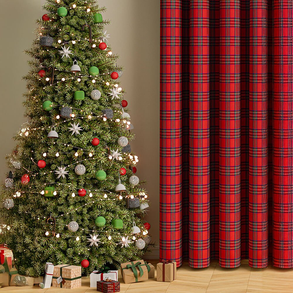 Classic Checked Winter Curtains