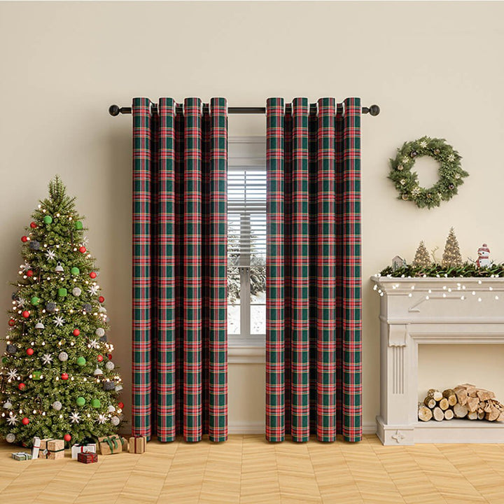 Classic Checked Winter Curtains