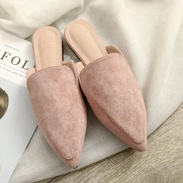 Kalsten | Elegant suede mules with pointed toe