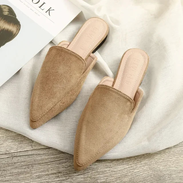 Kalsten | Elegant suede mules with pointed toe