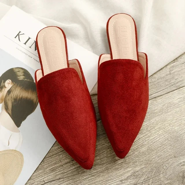 Kalsten | Elegant suede mules with pointed toe