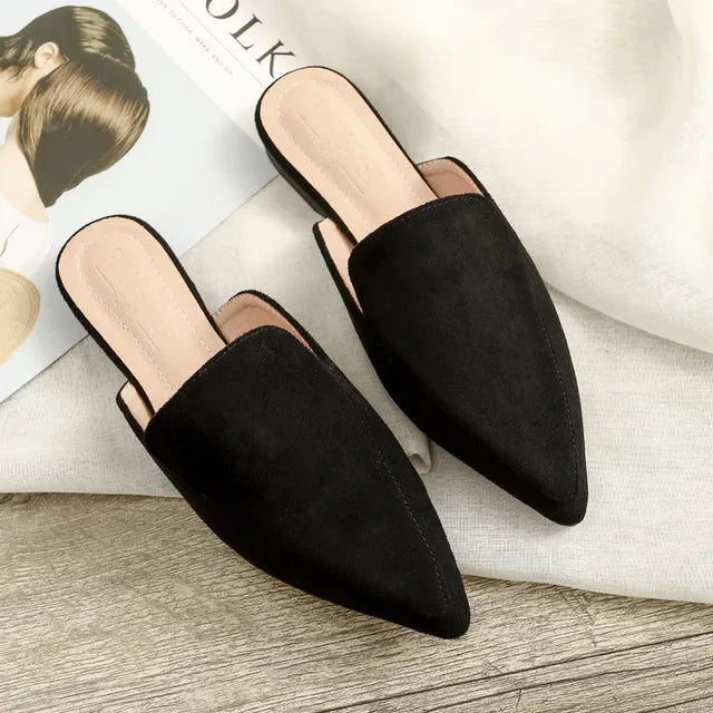 Kalsten | Elegant suede mules with pointed toe