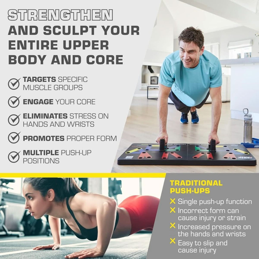 Kalsten | Foldable Push-up Board with 30 Positions for Targeted Muscle Training