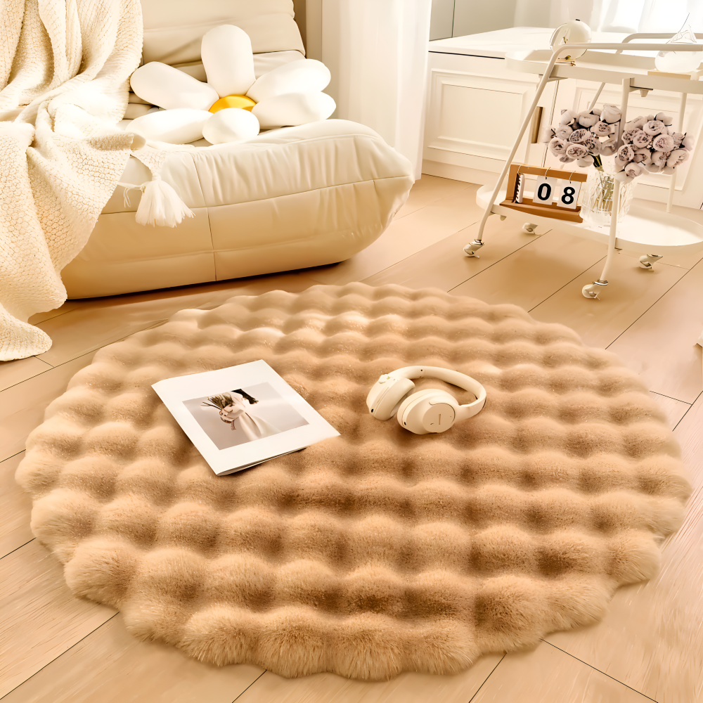Round Velvety Soft Non-Slip Floor Mat – Cozy Fleece Home Decoration | Kalsten
