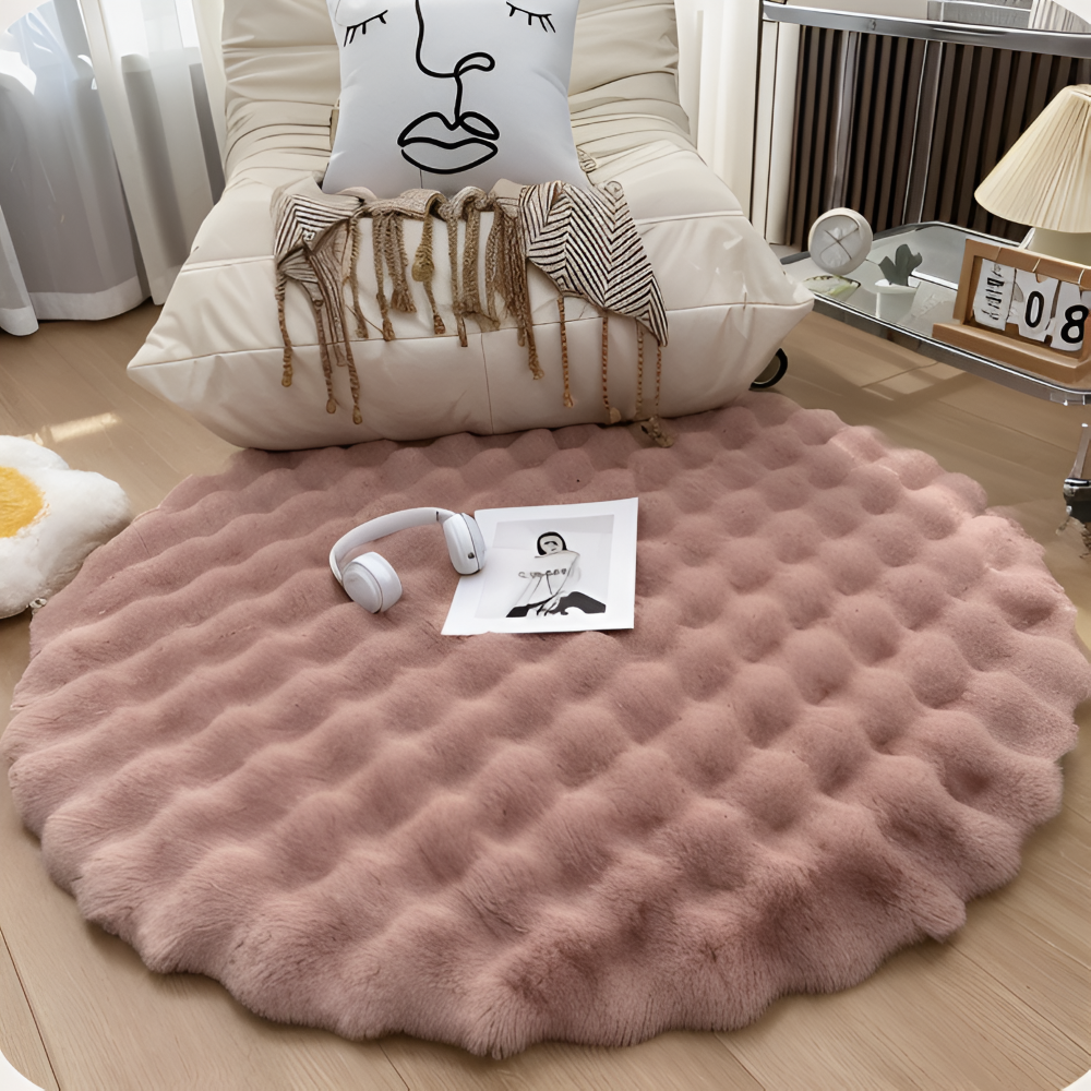 Round Velvet Soft Non-Slip Floor Mat – Cozy Fleece Home Decor | Kalsten