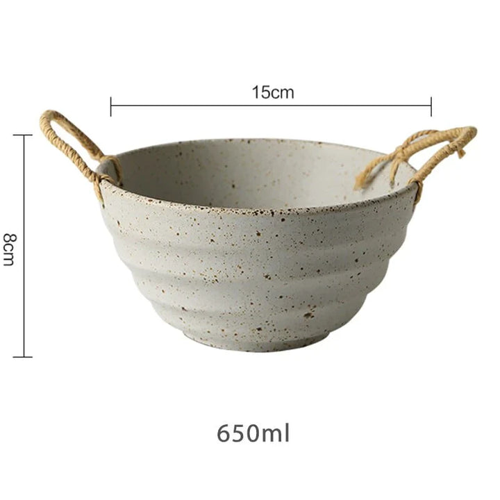 Fortessa ceramic bowl with hemp rope handle | Kalsten