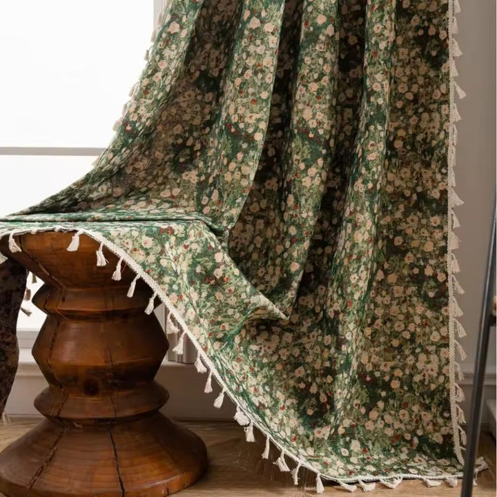 French Vintage Floral Pattern Curtain