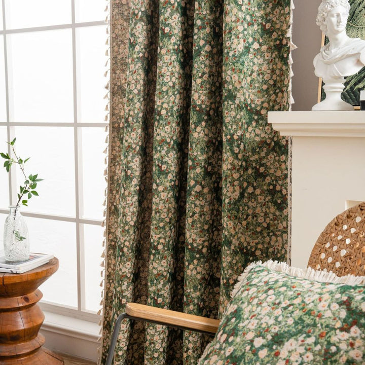 French Vintage Floral Pattern Curtain