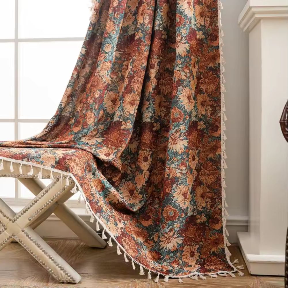 Kalsten | French Vintage Floral Tapestry Curtain