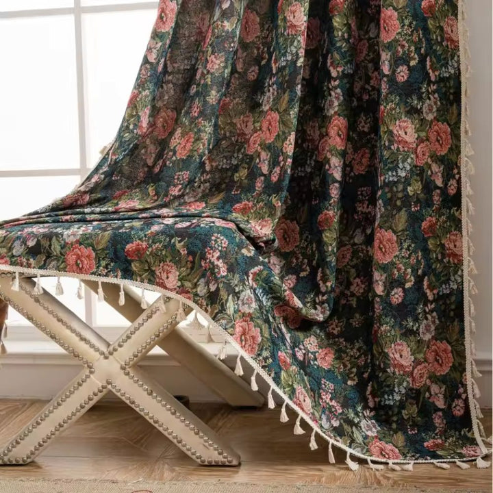 Kalsten | French Vintage Floral Pattern Curtain