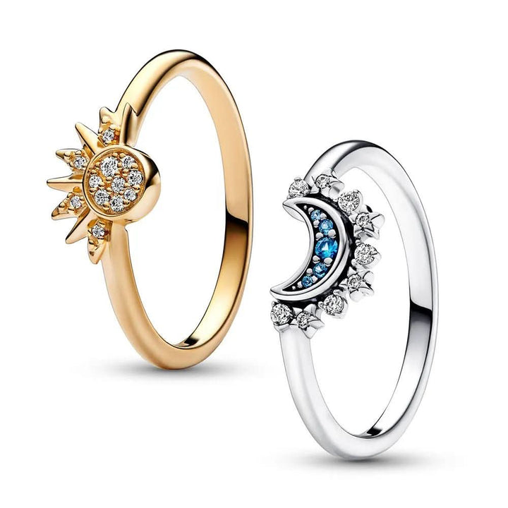 Kalsten | Elegant 925 silver ring with moon & sun design