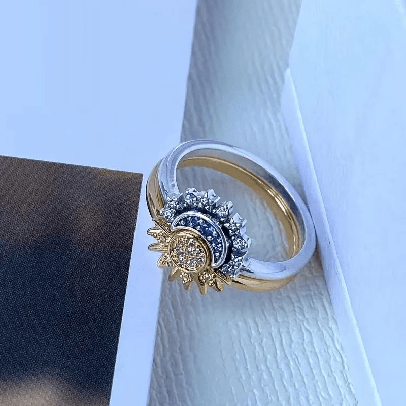 Kalsten | Elegant 925 silver ring with moon & sun design
