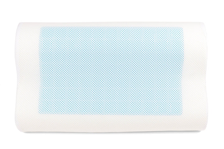 SNAPNAP Gel foam pillow with head recess + cooling gel pads, 50 x 30 cm, height 10 cm, ergonomic and hypoallergenic | Kalsten