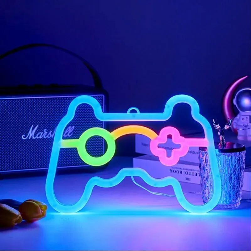 Illuminated Gaming Controller LED Sign – Neon Wall Decor for Gamer Room, Retro Console Emblem | Kalsten