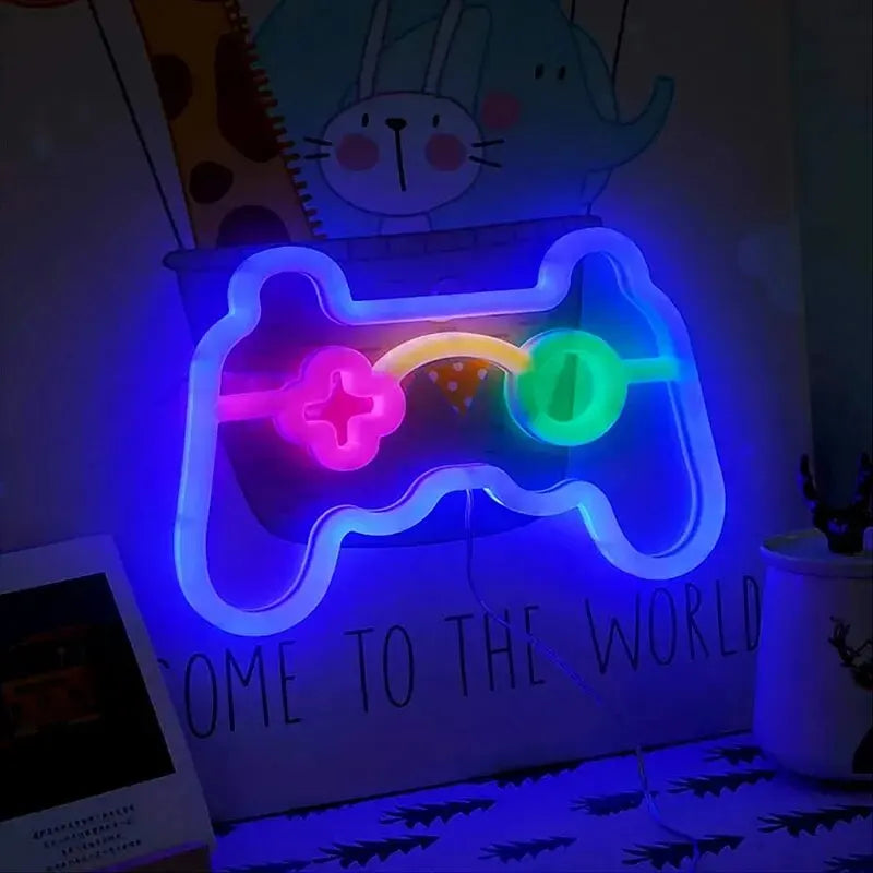 Illuminated Gaming Controller LED Sign – Neon Wall Decor for Gamer Room, Retro Console Emblem | Kalsten