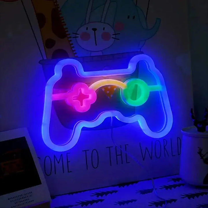 Illuminated Gaming Controller LED Sign – Neon Wall Decor for Gamer Room, Retro Console Emblem | Kalsten