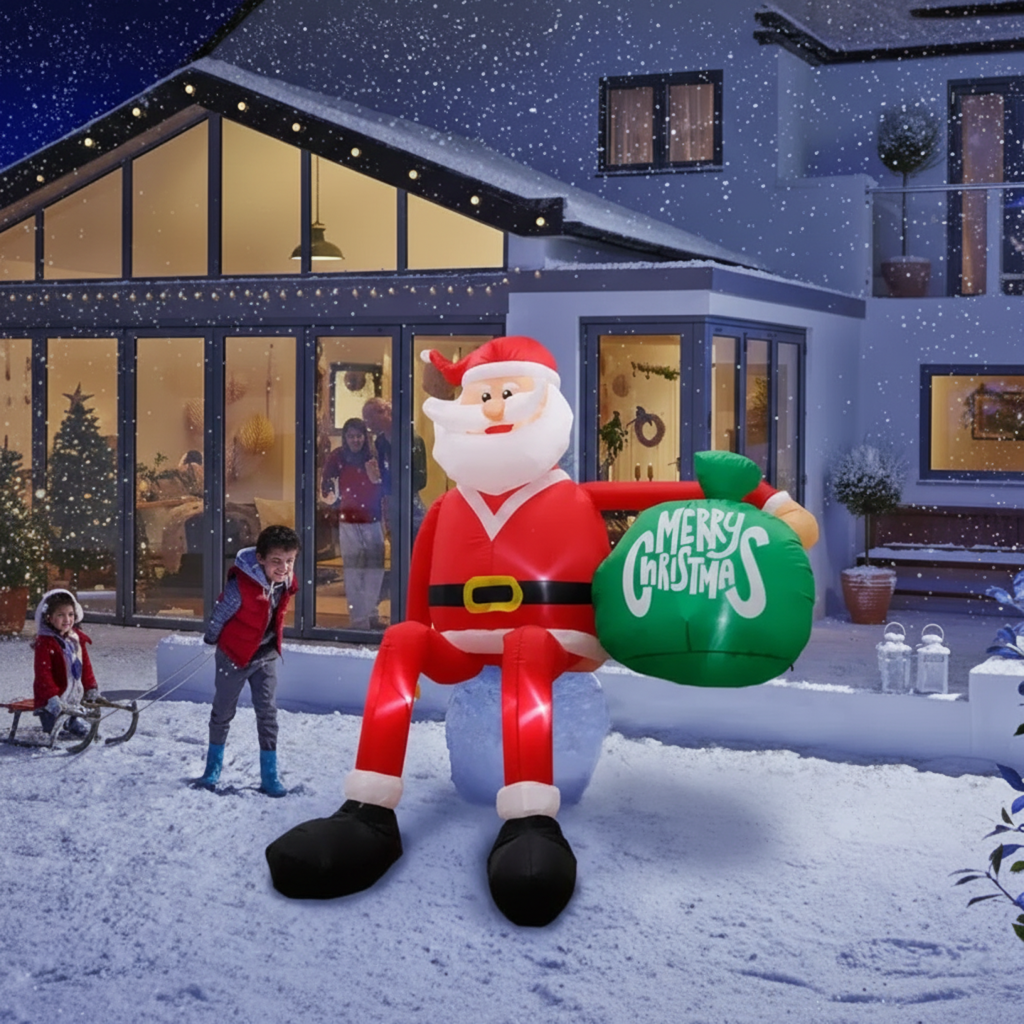 2.4m LED Inflatable Climbing Gnome Outdoor Decor
