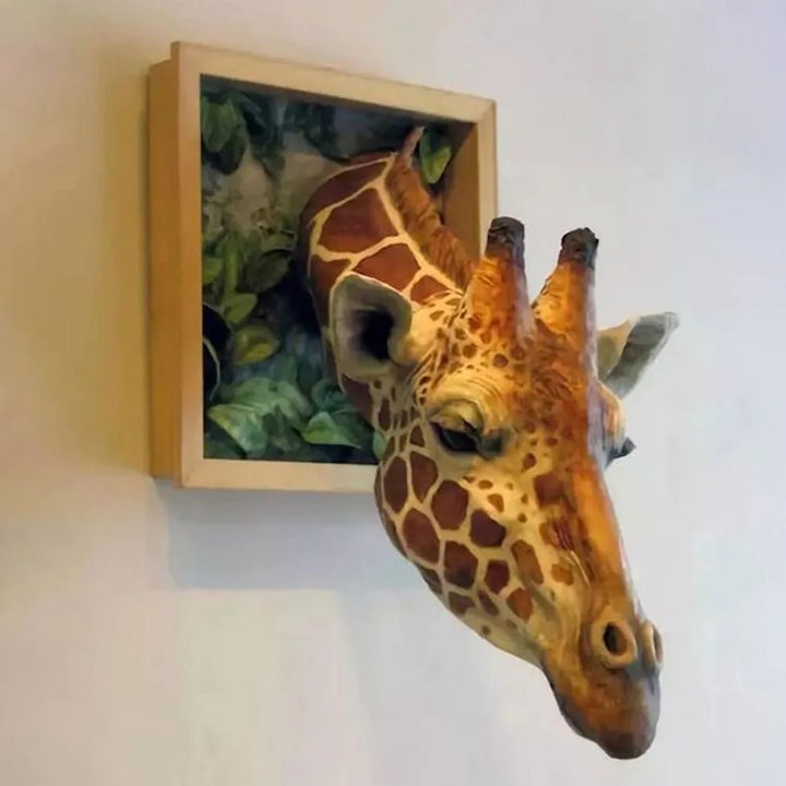 Kalsten | Giraffe Head - Wall Decoration - 3D Sculpture - Lifelike Decoration
