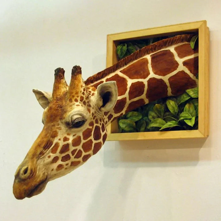 Kalsten | Giraffe Head - Wall Decoration - 3D Sculpture - Lifelike Decoration
