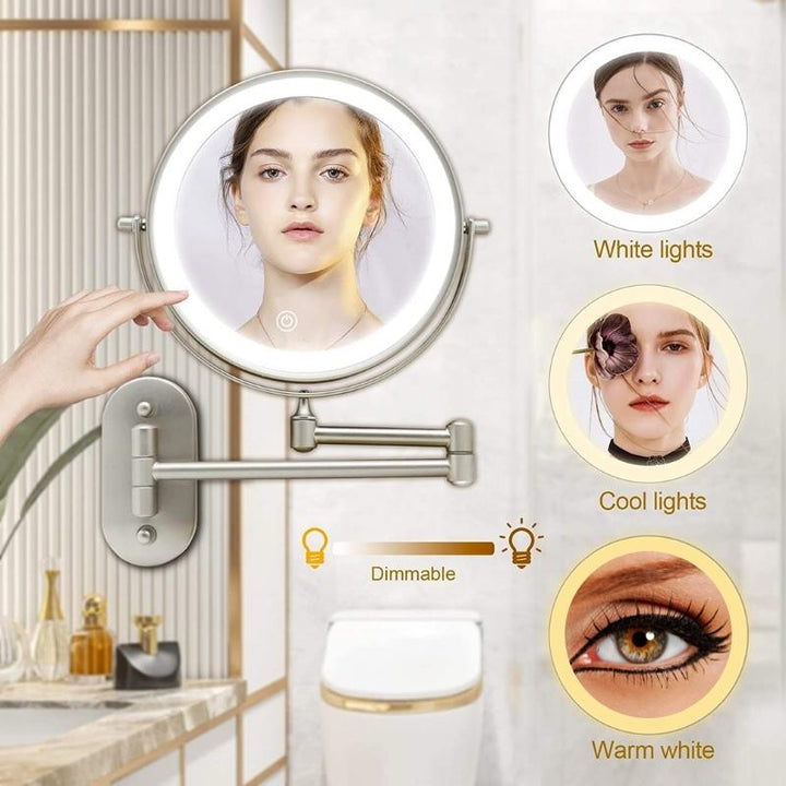 Kalsten | GlamGlow Deluxe LED Makeup Mirror – Magnifying Vanity Mirror with Dimmable Light