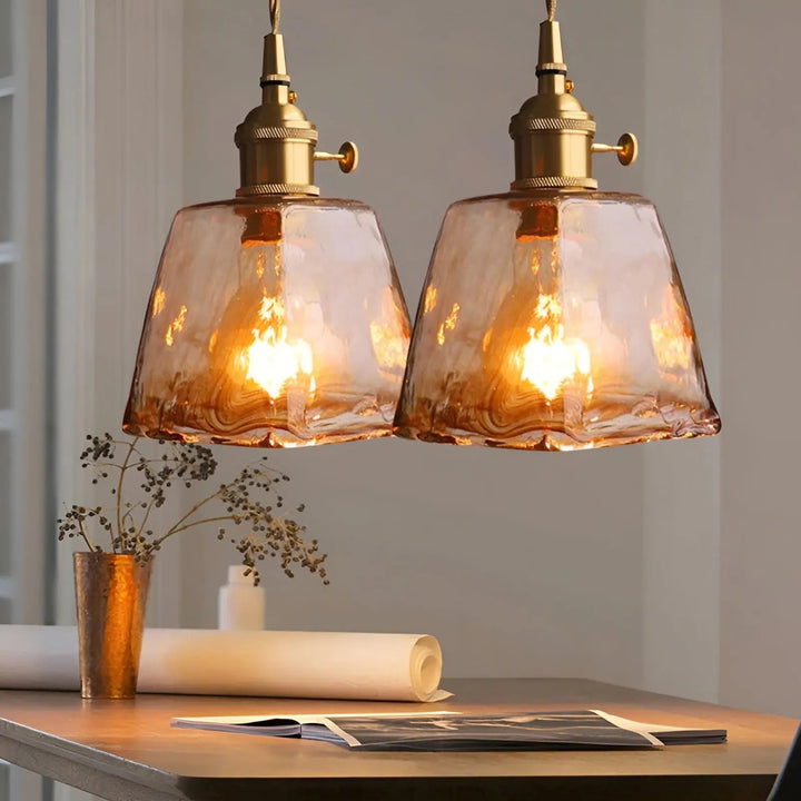 Luxurious Crystal Ceiling Lamp - Amber GlassElegance Noxord