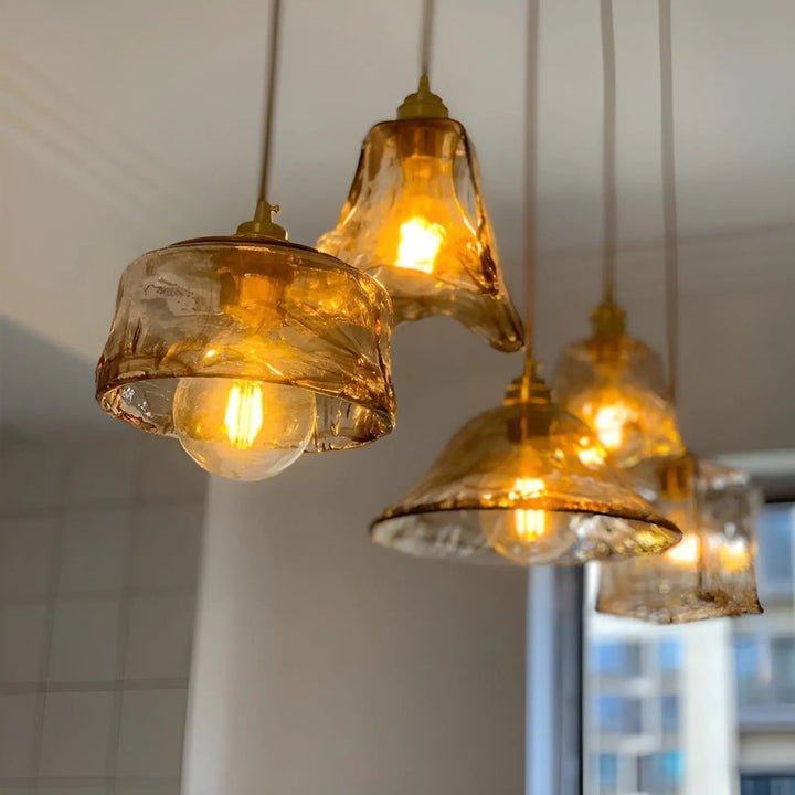 Luxurious Crystal Ceiling Lamp - Amber GlassElegance Noxord
