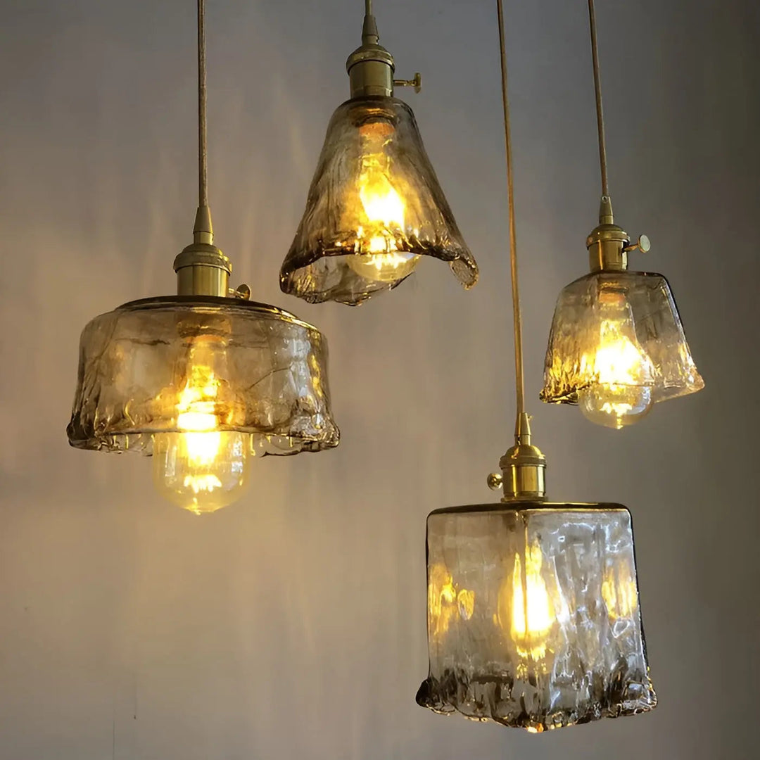 Luxurious Crystal Ceiling Lamp - Amber GlassElegance Noxord