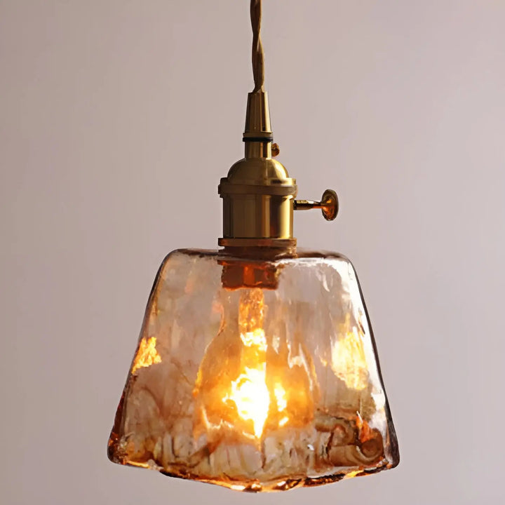 Luxurious Crystal Ceiling Lamp - Amber GlassElegance Noxord