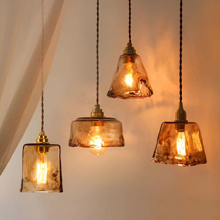 Luxurious Crystal Ceiling Lamp - Amber GlassElegance Noxord
